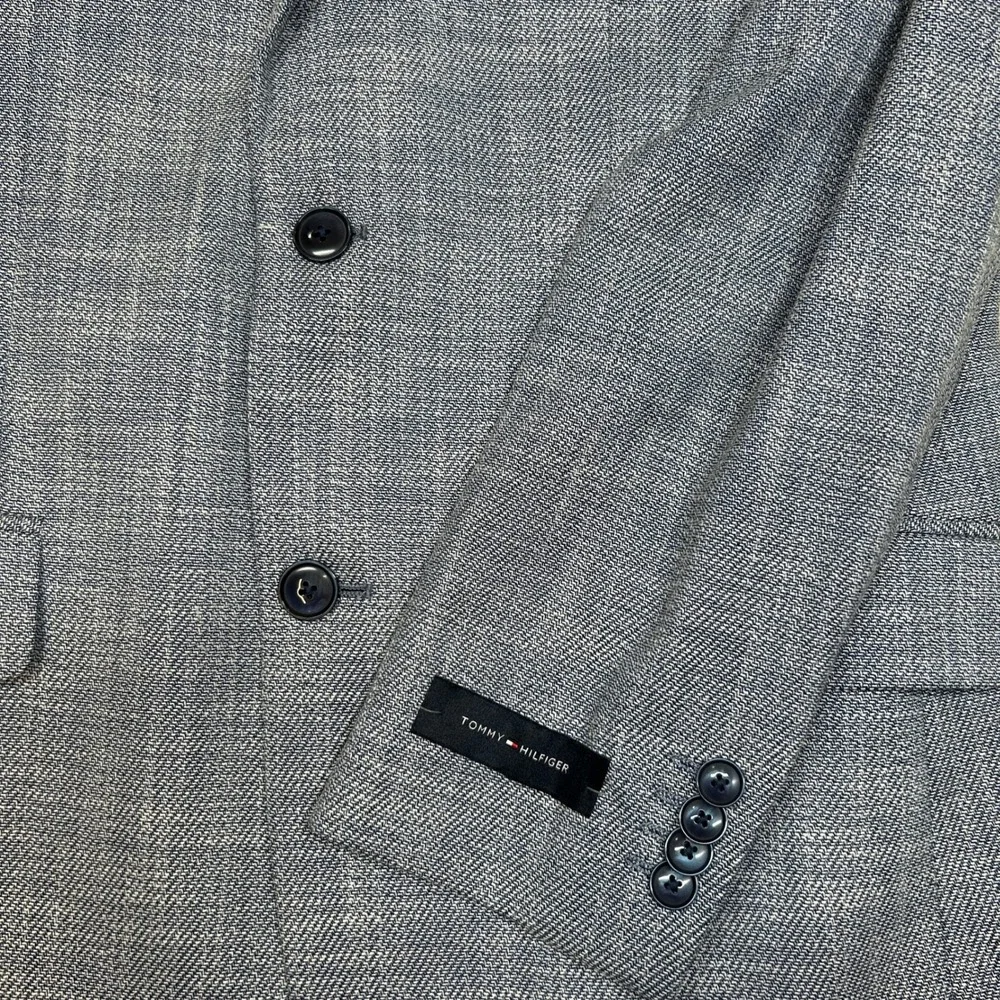 Tommy Hilfiger Sport Coat 38R 38 Denim Blue Patterned TH Flex $295‎